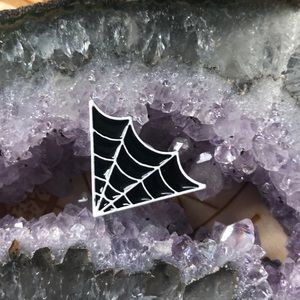 Spiderweb enamel pin